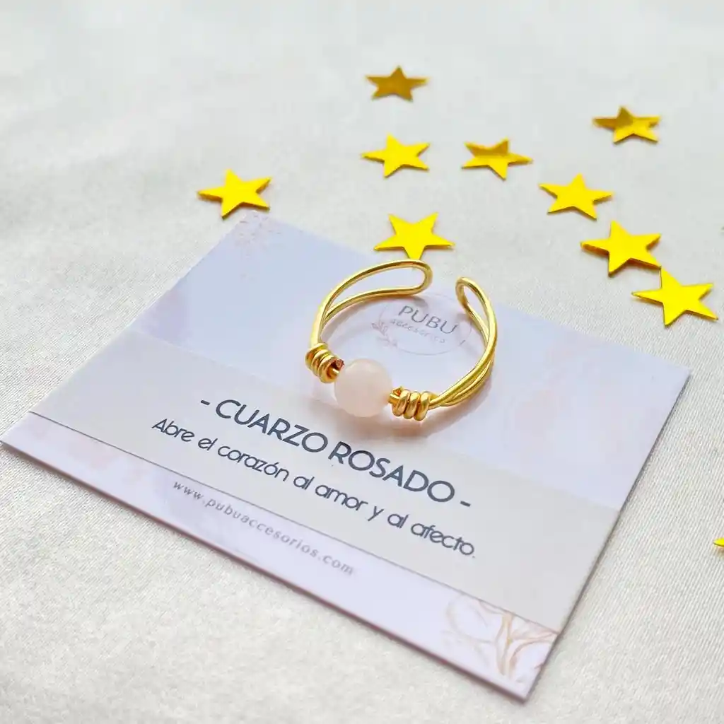 Anillo Graduable Cuarzo Rosado