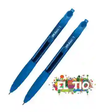 Esfero Boligrafo Semi Gel Punta Fina Retractil Azul Oe-050 X2