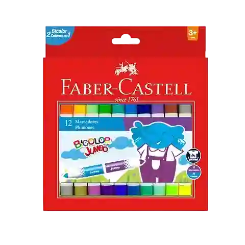 Marcadores Plumones Bicolor Jumbo Faber Castell X12