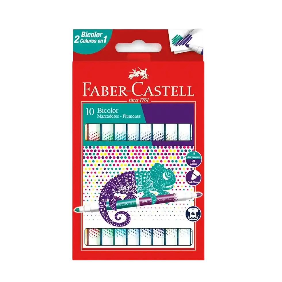 Marcadores Plumones Bicolor Faber Castell X10