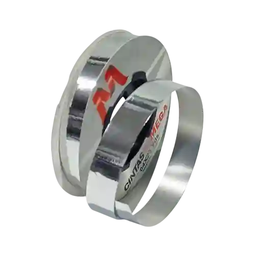 Cinta Liston De Papel Plata Metalizada 1,5cm X 25yrd