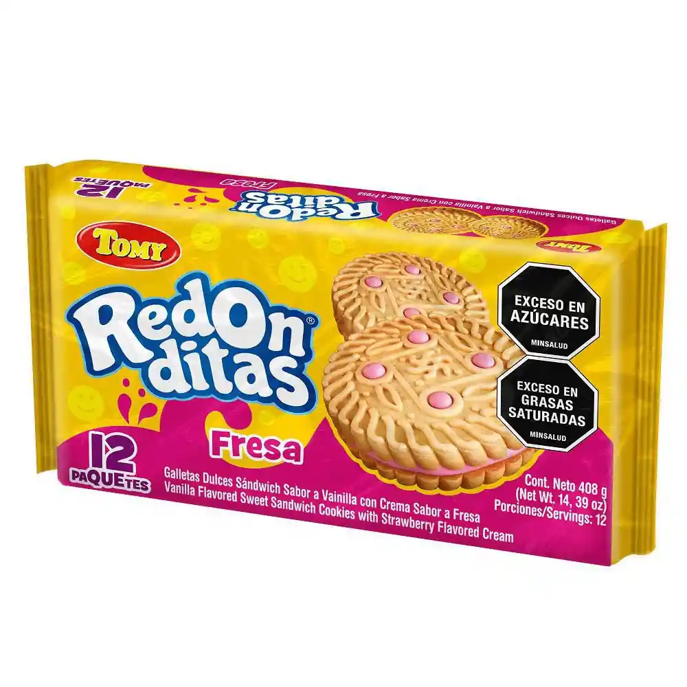 Redonditas Galleta Tipo Sandwich Sabor a Fresa