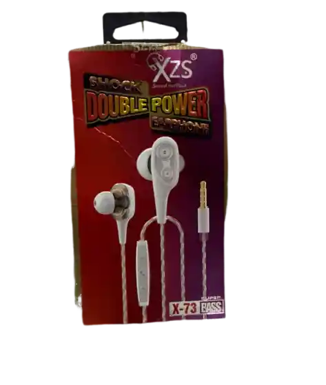 Audifonos Manos Libres Plug 3.5 Silicona Duoble Power Xzs Blanco Control Vol 1.2 Mts