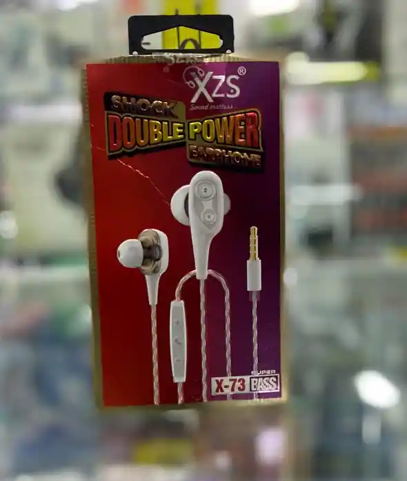 Audifonos Manos Libres Plug 3.5 Silicona Duoble Power Xzs Blanco Control Vol 1.2 Mts