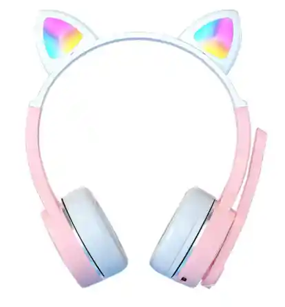 Diadema Sy-g30 Rosada Alámbrica Con Estilo De Orejas De Gato