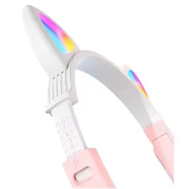 Diadema Sy-g30 Rosada Alámbrica Con Estilo De Orejas De Gato