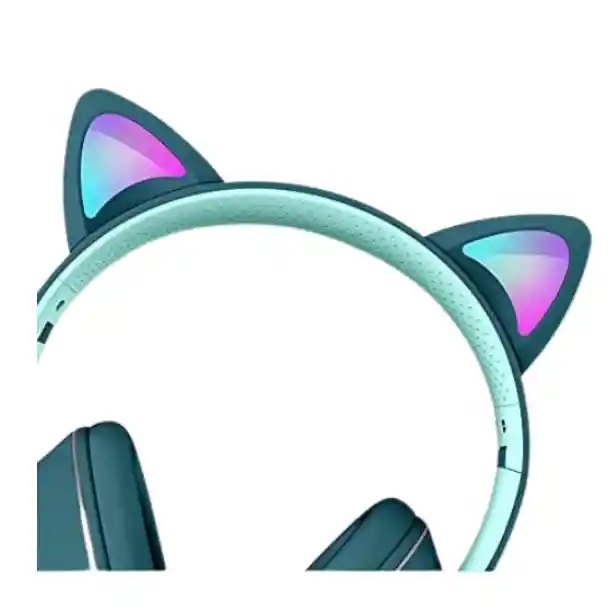Diadema Gato Alámbrica Sy-g30 Verde Con Diseño Divertido