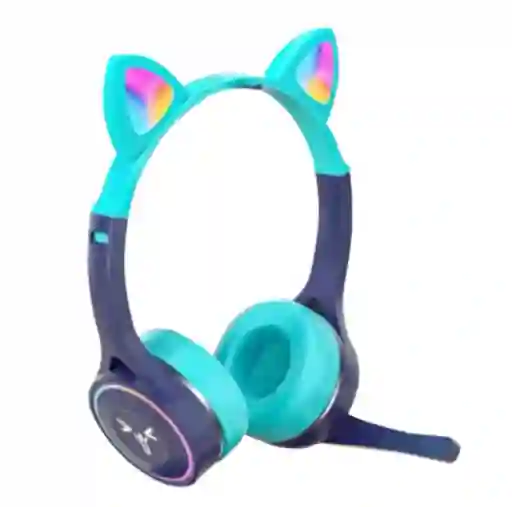 Diadema Gato Alámbrica Sy-g30 Verde Con Diseño Divertido
