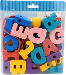 Juguete Didactico En Madera Para Enhebrar Letras