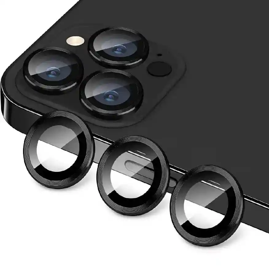 Protector De Lente Camara X 3 Negros Iphone 16 Pro Max/16 Pro/15 Pro Max/ 15 Pro