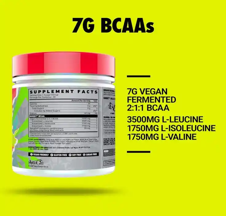 Aminoacidos Ghost Bcaa 30 Servicios Sabor Kiwi Y Fresa