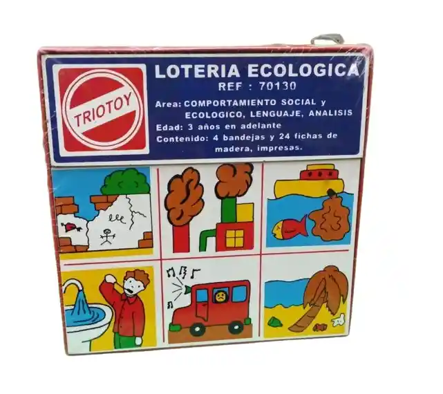 Juego De Mesa Lotería Ecológica En Madera Para Niños Niñas