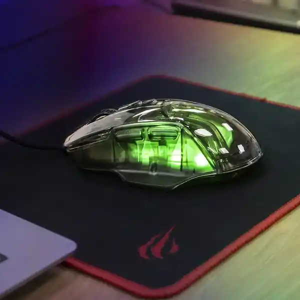 Mouse Havit Semi Transparente Con Software / Hasta 7200dpi / Ms1011se