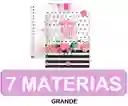 Cuaderno Grande 7 Materias Femenino Cuadriculado