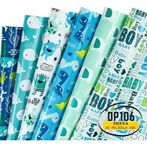 Papel De Regalo Estampado Bebes Niño