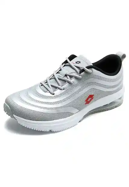 Tenis Gris-plateado-blanco Lotto