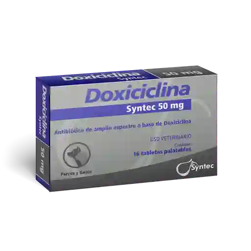 Doxiciclina 50 Mg 16 Comprimidos Antibiotico Para Perros Y Gatos Doxiciclina Para Mascotas 50 Mg