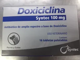 Antibiotico Doxiciclina 100 Mg 16 Tabletas Antibiotico Para Mascotas Doxiciclina 100 Mg