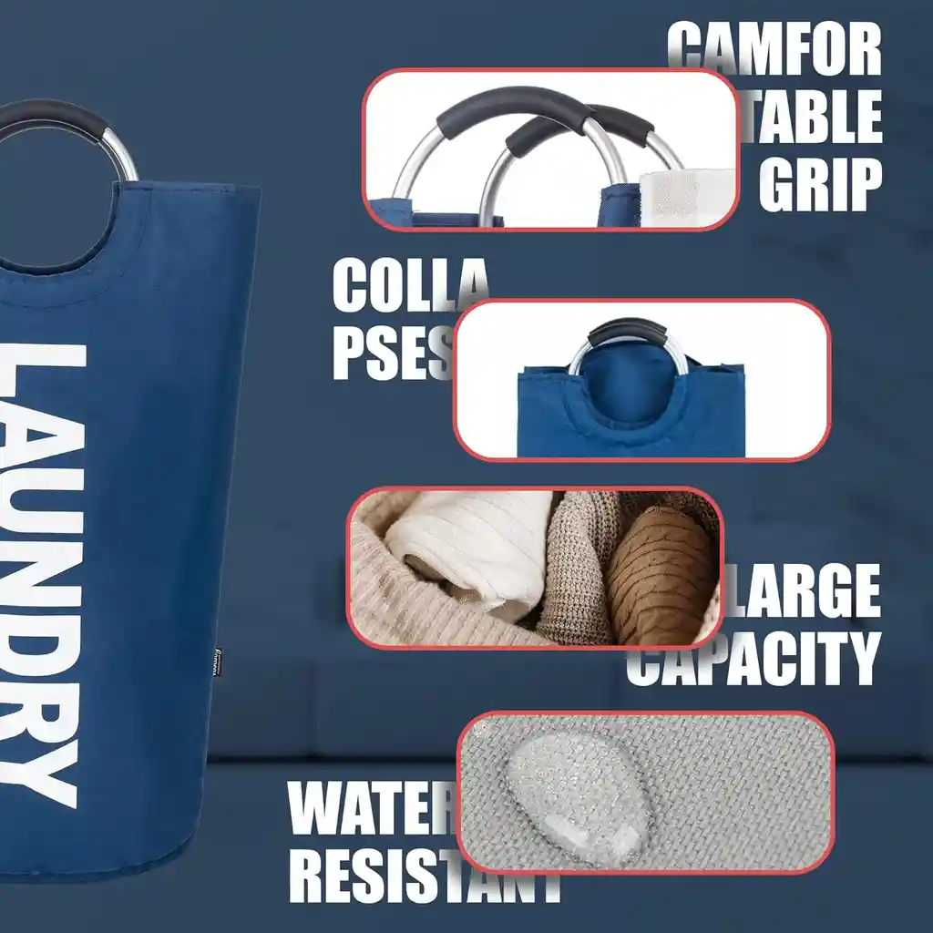 Cesto Para Ropa Sucia Canasta Bolsa Plegable Grande