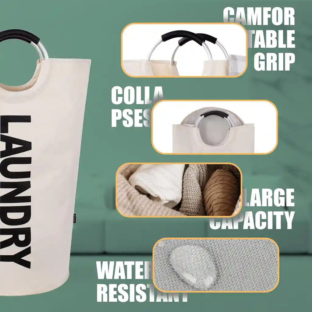 Cesto Para Ropa Sucia Canasta Bolsa Plegable Grande