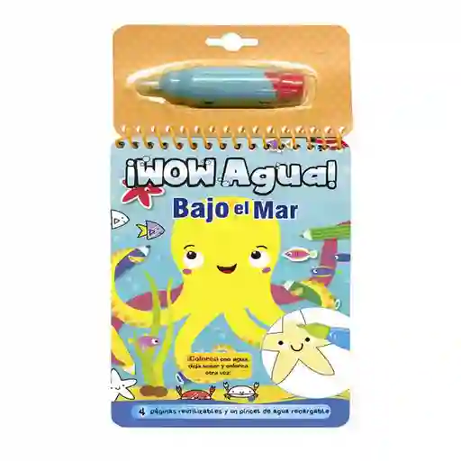 Libro Wow Agua Bajo El Mar Con Pincel Mágico Para Niños