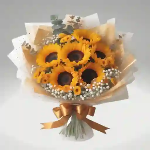 Flores Amarillas Girasoles - Bouquet Sonrisa Floral 6 Girasoles