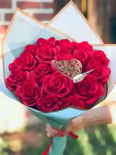 Flores Rosas Rojas - Bouquet Sentimientos Profundos 12 Rosas
