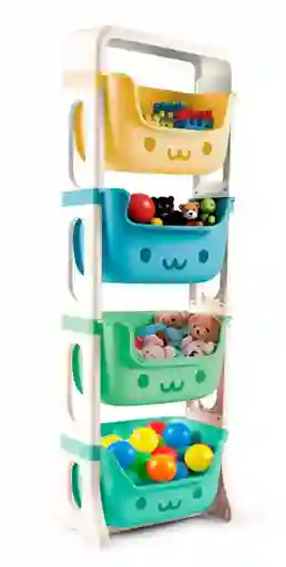 Estante Organizador Multiusos Infantil 4 Niveles Ordenar Cajas Cestas