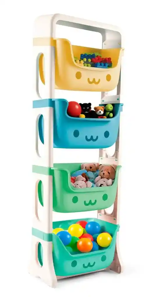 Estante Organizador Multiusos Infantil 4 Niveles Ordenar Cajas Cestas