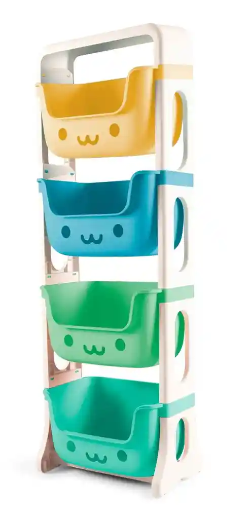 Estante Organizador Multiusos Infantil 4 Niveles Ordenar Cajas Cestas