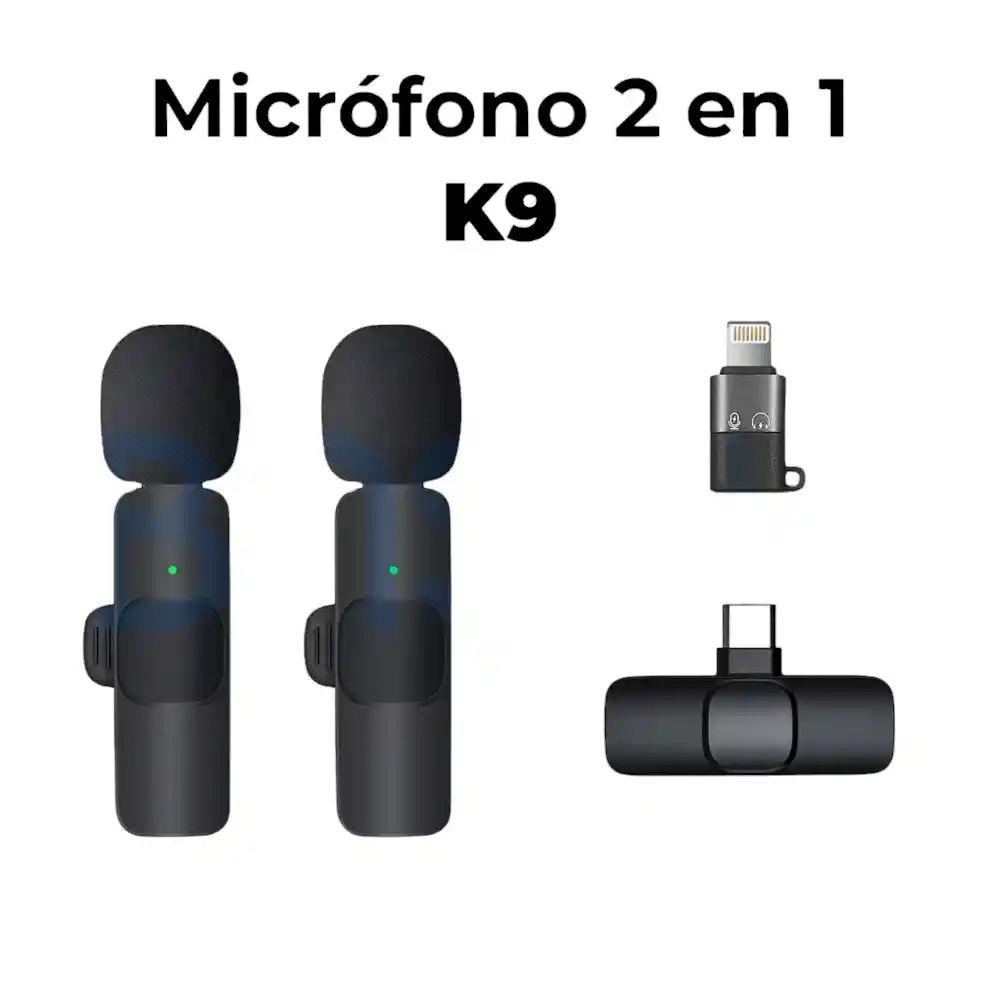 Microfono Inalambrico 2 En 1 Tipo C Y Iphone Lightning K9