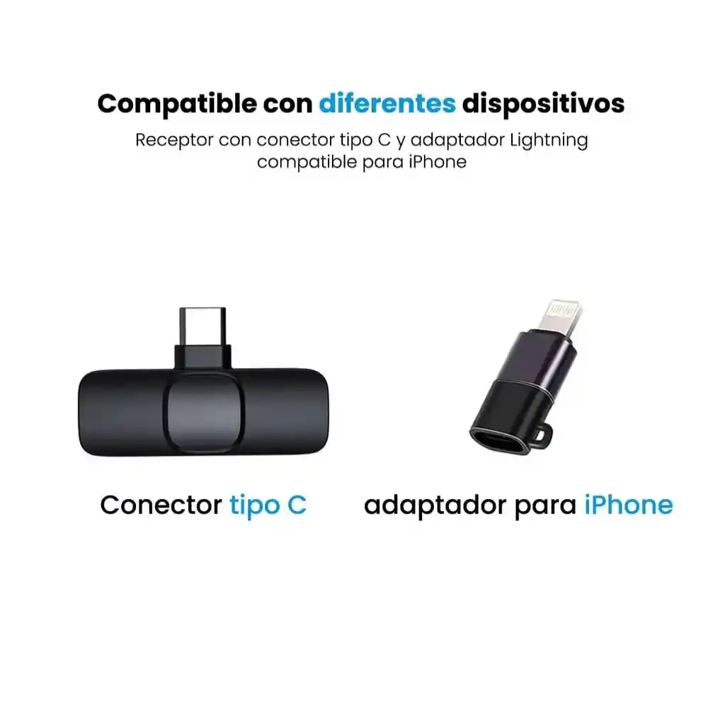Microfono Inalambrico 2 En 1 Tipo C Y Iphone Lightning K9