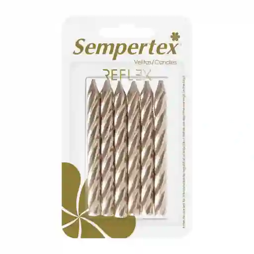 Vela Espiral Dorada X 6 Unidades Sempertex