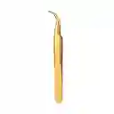 Pinza Curva Dorada Gold G02 Pestañas Pelo A Pelo
