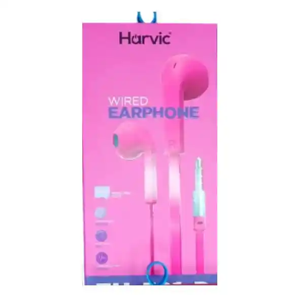 Audífonos De Cable Harvic Eh-521-d Rosado