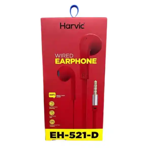Audífonos De Cable Harvic Eh-521-d Rojo