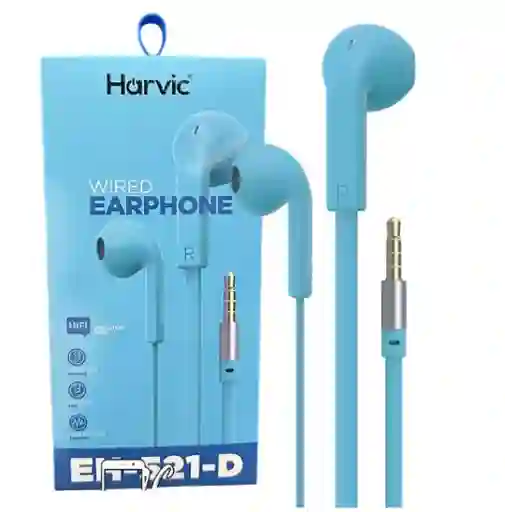 Audífonos De Cable Harvic Eh-521-d Azul