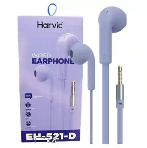 Audífonos De Cable Harvic Eh-521-d Morado Claro
