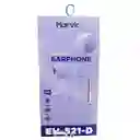 Audífonos De Cable Harvic Eh-521-d Morado Claro