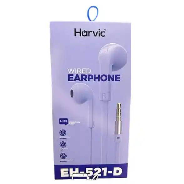 Audífonos De Cable Harvic Eh-521-d Morado Claro