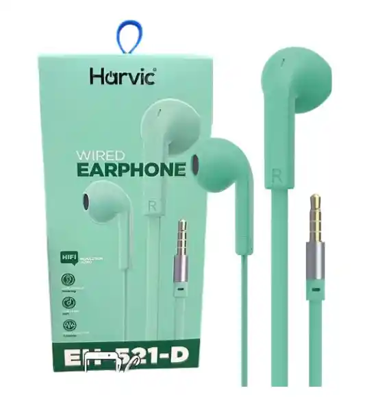 Audífonos De Cable Harvic Eh-521-d Verde