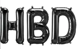 Globos Metalizados Letras Hbd Color Negro