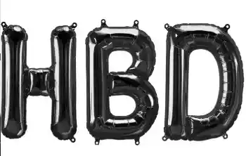 Globos Metalizados Letras Hbd Color Negro