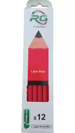Lapiz De Grafito Rojo Tu Marca Rg