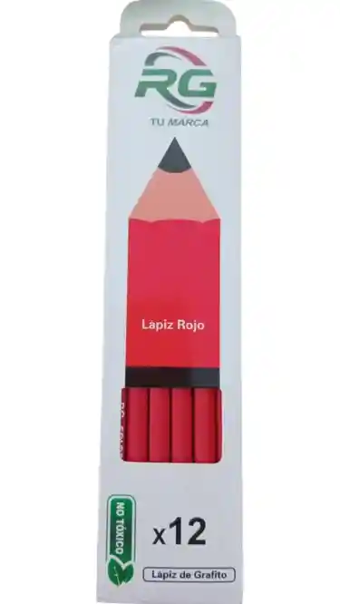 Lapiz De Grafito Rojo Tu Marca Rg