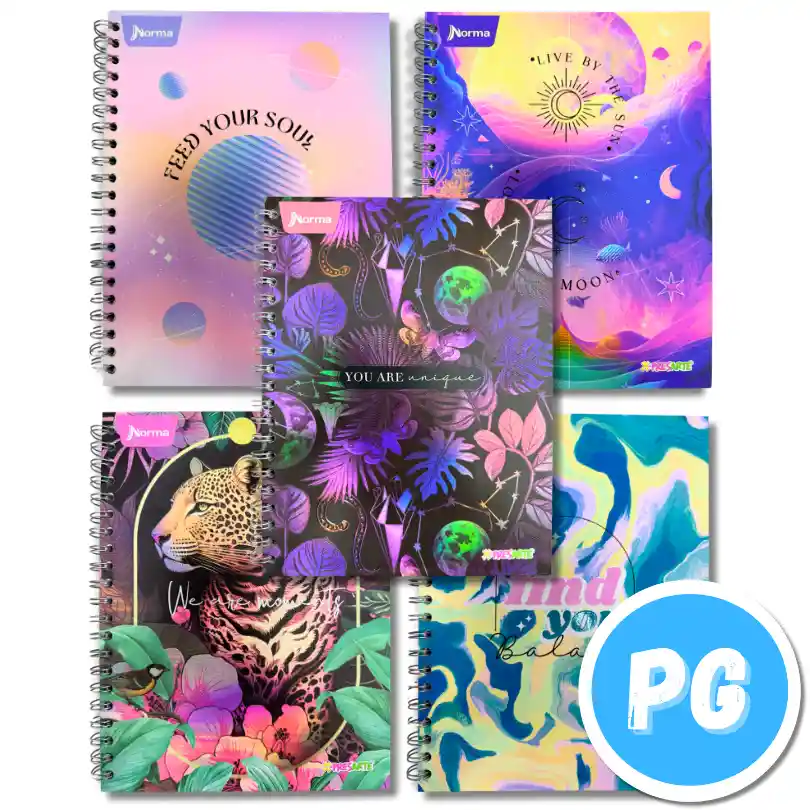 Cuaderno Argollado 105 Norma Xpresarte Cuadros 80 Hojas Motivo Mujer - Se Envia Un Motivo Aleatorio