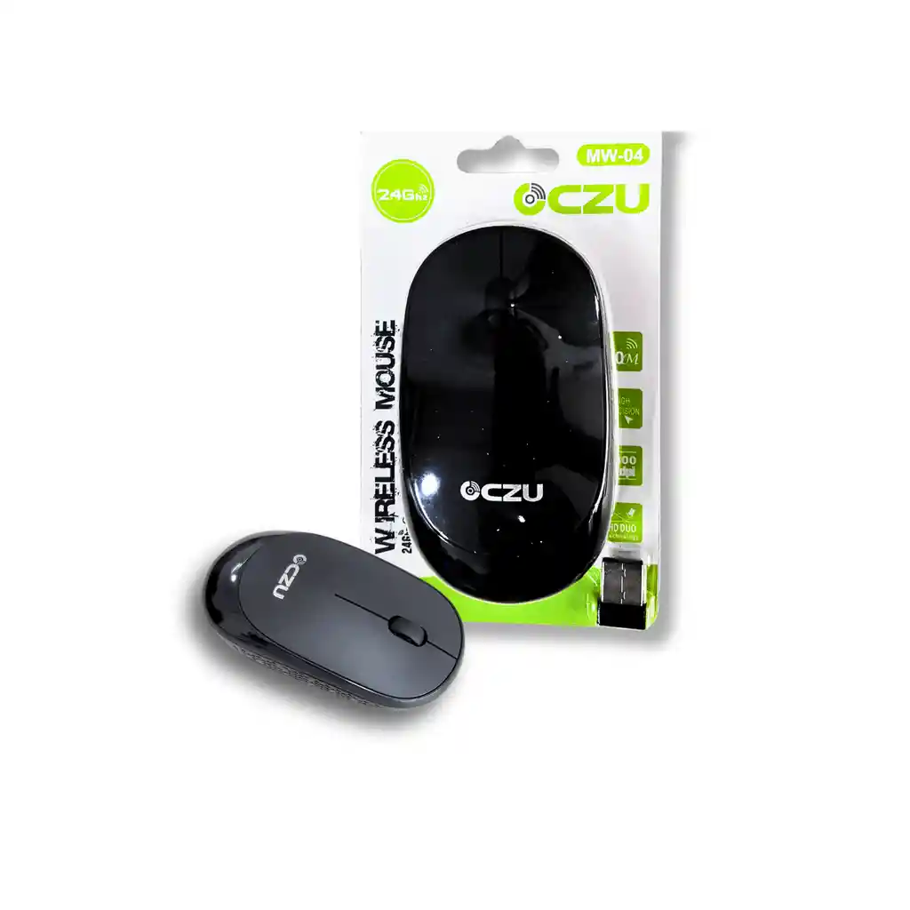 Mouse Inalámbrico Compacto Czu Mw-04 Negro 2.4ghz