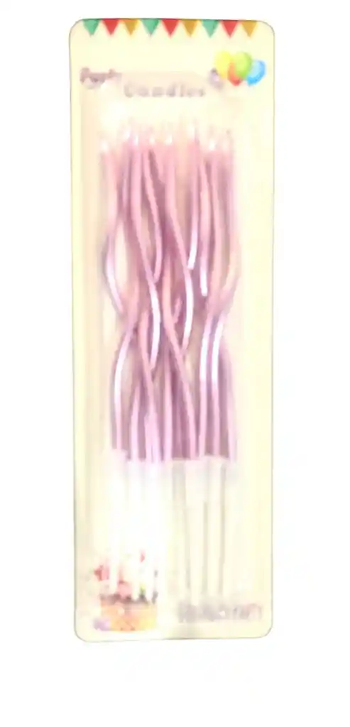 Vela Espiral Metalizada Oro Rosa 16 Cm X 10 Unidades