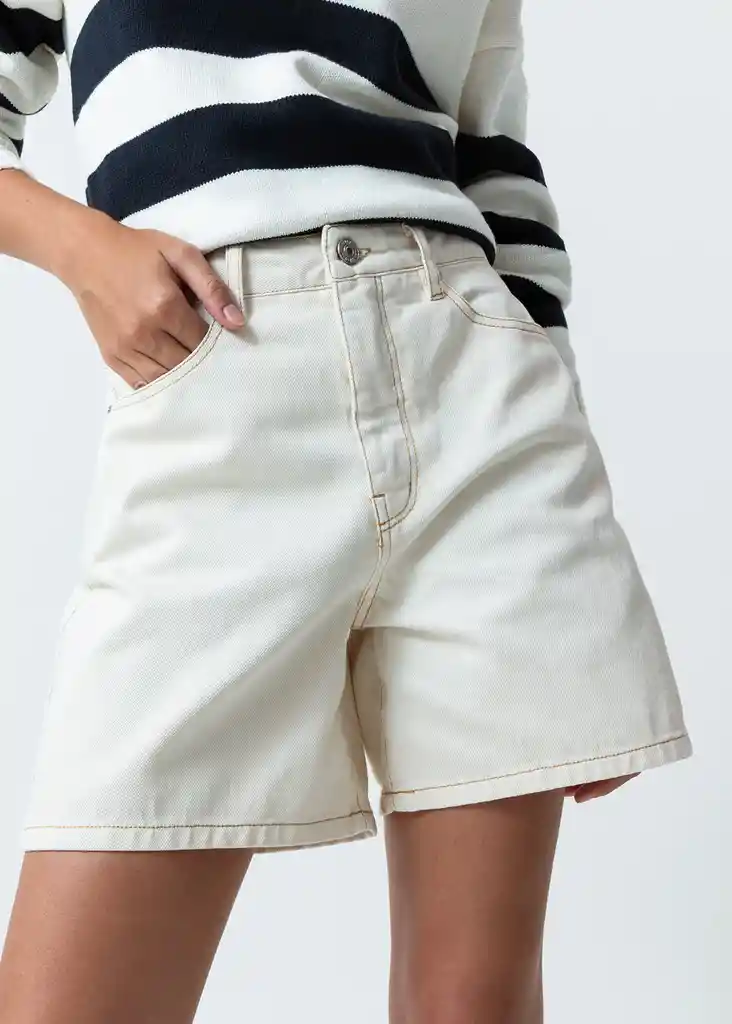 Short Arau Mujer Crudo Marfil Claro Talla 12 459f343 Naf Naf