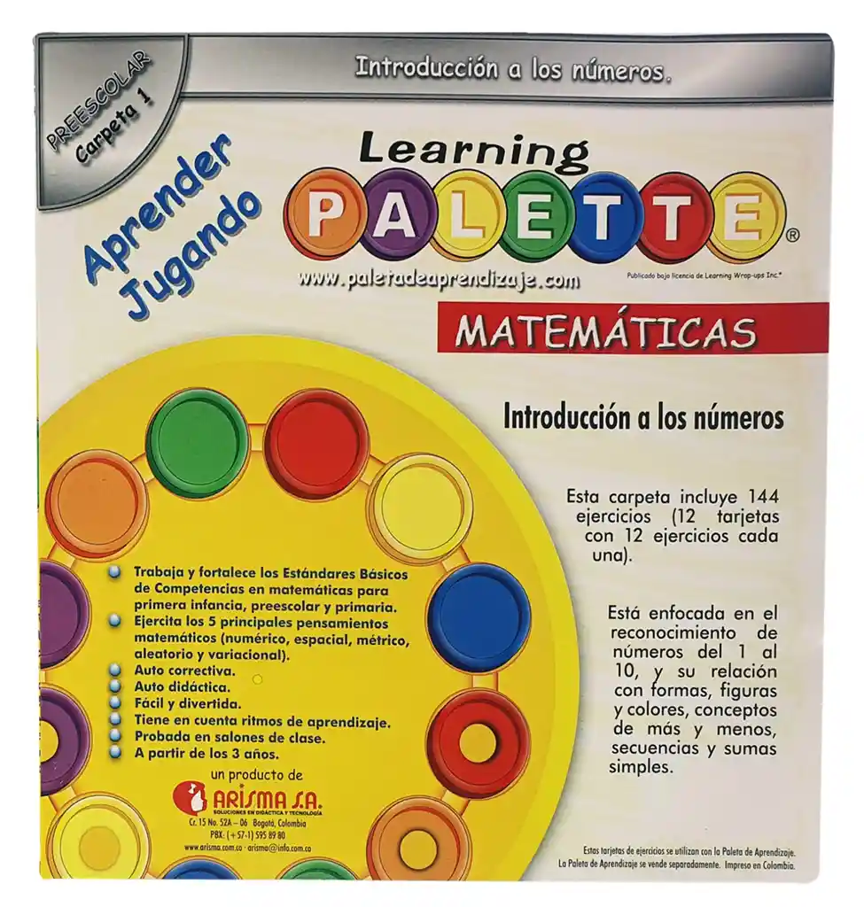 Juego Didáctico Learning Palette Matemáticas Preescolar